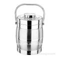 Drum design stainless steel food container with handle